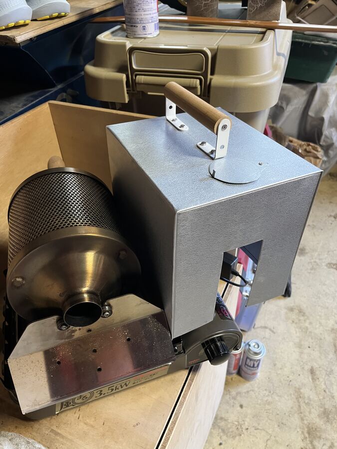 自作の焙煎機フード